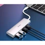 Адаптер WIWU Adapter Alpha 440 USB-C to 4xUSB Silver: Цвет серебристый