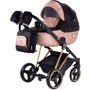 Универсальная коляска 2 в 1 Adamex Mimi Polar (Pink Gold) Y837 черный (люрекс) - медный (принт) кожа (выдавленная точка)