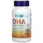 NOW Foods DHA 100 mg CHEWABLE SGELS 60 SGELS Докозагексаеновая кислота и рыбий жир омега-3