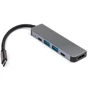 Адаптер Vinga Adapter USB-C to 2xUSB-C + HDMI + 2xUSB Grey (VCPHTC5AL): Колір сірий