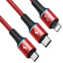 Кабель Baseus USB Cable to Lightning/microUSB/USB-C Halo Data 1.2m Red (CAMLT-HA09): Длина 1.2 м