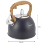 Чайник Kamille 2.5 л черный (KM-1096): Особенности Фиксированная ручка, Свисток