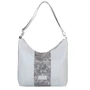 Жіноча сумка хобо Laskara сіра (LK-10249-silver-snake)