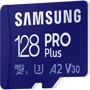 Карта пам'яті Samsung 128GB microSDXC Class 10 UHS-I U3 PRO Plus adapter (MB-MD128KA/RU): Клас карти V30, A2, U3, UHS-I, Class 10