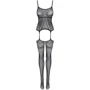 Комбинезон-сетка Obsessive F225 (Черный, S/M/L)