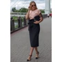Спідниця FLFashion Бейліс Хюб 3134 50 чорна олівець подовжена міді