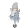 Прикраса новорічна Дівчинка, текстиль, 18 см, сірий, 3811