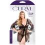 Черный пеньюар с кружевом и стринги Fantasy Lingerie, XL/XXL