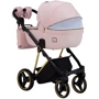 Универсальная коляска 2 в 1 Adamex Mimi Polar (Gold) Y813 розовый (пудра) - розовый (пудра) кожа (выдавленная точка): Количество блоков 1