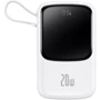 Внешний аккумулятор Baseus Power Bank 10000mAh Qpow Pro Digital Display Fast Charge Power Bank 20W White (PPQD020002): Емкость батареи, мАч 10000