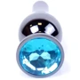 Анальная пробка с кристаллом BOSS of TOYS Boss Series - Jewellery Dark Silver BUTT PLUG Light Blue, BS6400058