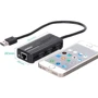 Адаптер Ugreen Adapter USB to 3хUSB 2.0+RJ45 Black (20264): Интерфейс подключения USB 3.0