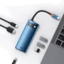 Адаптер Baseus Adapter USB-C to 3xUSB3.0+HDMI+RJ45+USB-C Blue (WKWG000003) фото 5