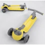 Самокат триколісний Best Scooter складаний алюмінієвий кермо, 3 колеса PU зі світлом Yellow / Grey (102028): Матеріал коліс поліуретан
