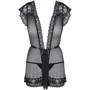 Комплект Obsessive 854-PEI-1 peignoir (черный) XXL