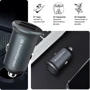 Зарядний пристрій ArmorStandart Car Charger 2xUSB QC3.0 with USB-C Cable Grey (ARM82459): Сила струму 2.4а і більш