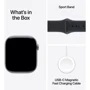 Apple Watch Series 11 GPS + Cellular 42mm Space Grey Aluminium Case with Black Sport Band - M/L (MF8C4)