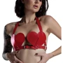 Лиф Сердце из натуральной кожи Feral Feelings - Hearts Bra Red