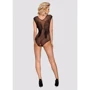 Ажурное боди с разрезом Obsessive B112 black XL/XXL