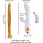 Вибратор-кролик с флоггером LOCKINK Sevanda Whip Vibrating Massage Wand - White & Golden