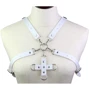 Портупея с фиксатором Women's PU Leather Chest Harness Caged Bra WHITE