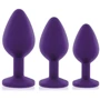 Набор анальных пробок с кристаллом Rianne S: Booty Plug Set Purple