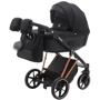 Коляска 2 в 1 Adamex Belissa Special Edidion (Pink Gold) PS-571 чёрный - черная кожа (перфорация) фото 12