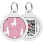 Адресник металлический WAUDOG Smart ID c QR паспортом рисунок Ламы 25 мм (0625-0217