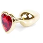 Анальная пробка Boss Series - Jewellery Gold Heart PLUG Red S (BS6400037)