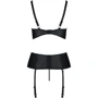 Корсет с открытой грудью Passion JANNIES CORSET Вlack XXL/XXXL (стринги в наборе)