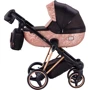 Универсальная коляска 2 в 1 Adamex Mimi Polar (Pink Gold) Y837 черный (люрекс) - медный (принт) кожа (выдавленная точка): Тип коляски универсальная коляска (2-в-1)