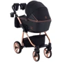 Універсальна коляска 2 в 1 Adamex Sierra Polar (Pink Gold) SR408 чорний - чорний шкіра (перфорація): Можливість встановлення люльки є