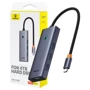Адаптер Baseus Adapter UltraJoy USB-C to 3xUSB3.0+HDMI+USB-C Gray (B00052801811-01): Цвет серый