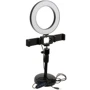 Кольцевая лампа LiveStream 16см с двумя держателями, c подставкой Черный