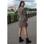 Платье FLFashion Хоо ХПХ 3258 52 хаки повседневное до середины бедра: Состав Лен