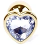 Анальная пробка с кристаллом BOSS of TOYS Boss Series - Jewellery Gold Heart PLUG Clear S, BS6400039