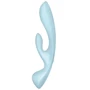 Двухсторонний вибратор-кролик Satisfyer Triple Oh Light Blue, 3 мотора, рукоятка-массажер