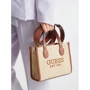 Женская сумка тоут GUESS SILVANA 2 CMPRTMNT MINI TOTE бежевая (HWWS8665770-NTC): Фактура Плетеная