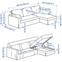 3-местный диван с шезлонгом ІКЕА HYLTARP Серо-коричневый грансель (s49495820) фото 3