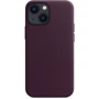 Чехол для iPhone Apple Leather Case with MagSafe Dark Cherry (MM0G3) for iPhone 13 mini: Цвет фиолетовый