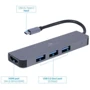 Адаптер Adapter USB-C to 3xUSB+HDMI (A-CM-COMBO2-01): Колір серый