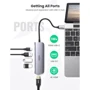 Адаптер Ugreen Adapter CM136 USB-C to 3xUSB 3.0+HDMI+USB-C Space Gray (70495): Колір сірий