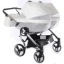 Универсальная коляска для двойни 2 в 1 Junama Mirror Satin Duo 04, белый с серебристым (J-MS-DUO-04) фото 10