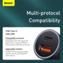 Зарядное устройство Baseus Car Charger USB+USB-C Golden Contactor Pro 40W Dark Gray with USB-C Cable (TZCCJD-0G) фото 8