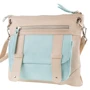 Женская сумка через плечо Laskara бежевая (LK-10238-cream-blue)
