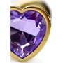 Анальная пробка с кристаллом Metal By Toyfa Gold anal plug amethyst