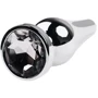 Анальная пробка с кристаллом Toyfa Metal Silver anal plug white gem