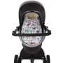 Зимовий конверт-кокон на натуральній овчині з опушкою доречі Baby XS Малюнки на білому тлі фото 4