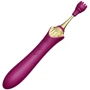Вагинально-клиторальный вибратор Zalo - Bess Velvet Purple мультифункциональный с насадками