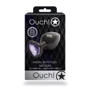 Металлическая анальная пробка Ouch! Heart Gem Gunmetal - Amethyst Purple, М